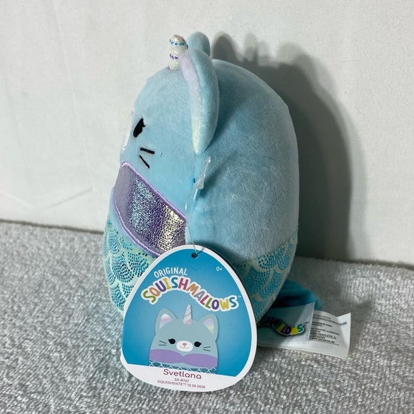 Kellytoy Original Squishmallows Blue Svetlana Mermaid Unicorn Plush - Picture 6 of 14
